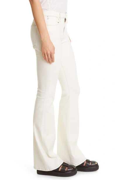 Shop Frame Le High Flare Jeans In Chalk White