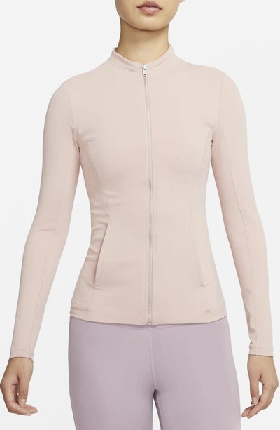 Shop Nike Yoga Luxe Dri-fit Full Zip Jacket In Pink Oxford/ Light Soft Pink