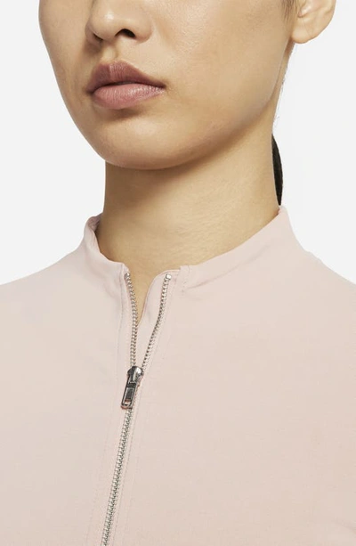 Shop Nike Yoga Luxe Dri-fit Full Zip Jacket In Pink Oxford/ Light Soft Pink