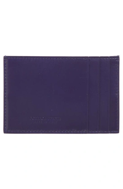 Shop Bottega Veneta Intrecciato Leather Card Case In Unicorn-silver