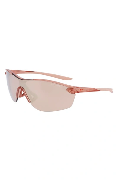 Shop Nike Victory Elite 60mm Shield Sunglasses In Matte Fossil Rose/ir Road Tint