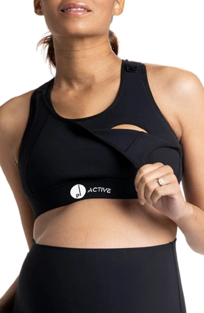 Shop Preggo Leggings Sima Active Nursing/maternity Sports Bra In Black