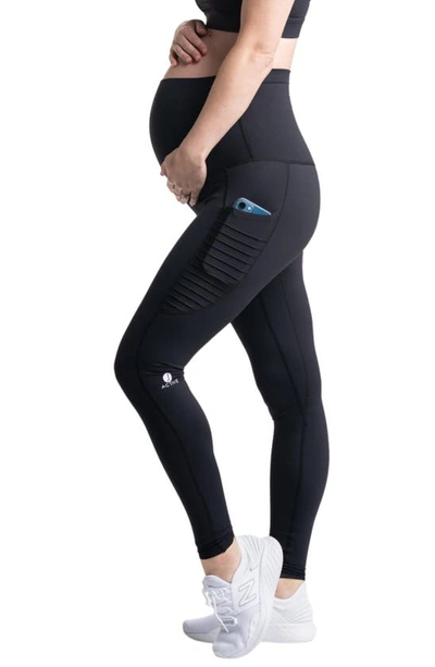 Shop Preggo Leggings Kahina High Waist Maternity/postpartum Active Leggings In Black