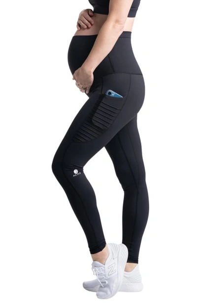 Preggo Leggings Kahina High Waist Maternity/postpartum Active Leggings In Black