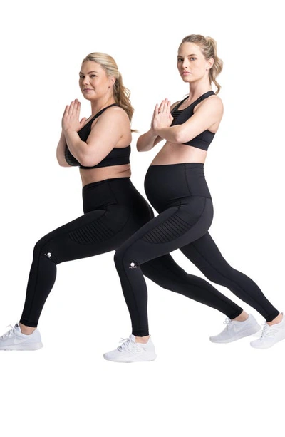 Preggo Leggings Kahina High Waist Maternity/postpartum Active Leggings In Black