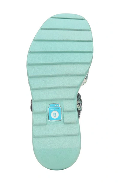 Shop Bzees New Wave Wedge Slide Sandal In Green Leaf Print