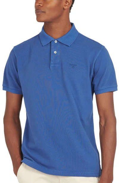 Shop Barbour Washed Sports Cotton Polo In Marine Blue