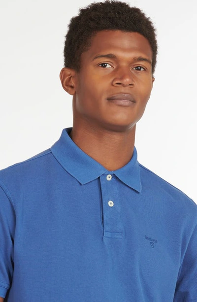 Shop Barbour Washed Sports Cotton Polo In Marine Blue
