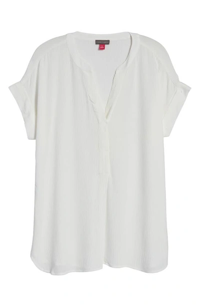 Shop Vince Camuto Split Neck Top In New Ivory