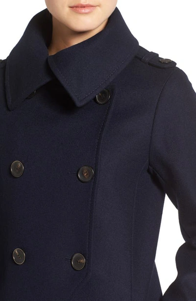 Mackage Elodie Double Breasted Military Maxi Coat In Navy