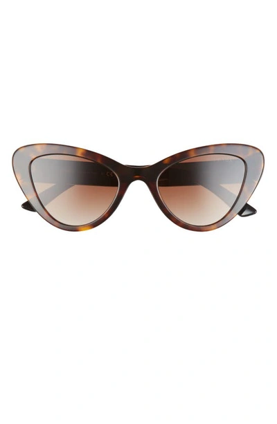 Shop Prada 52mm Cat Eye Sunglasses In Brown Havana