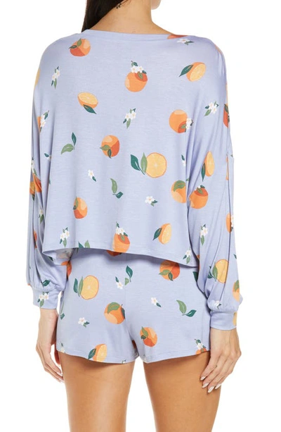 Shop Honeydew Intimates All American Long Sleeve Shortie Pajamas In Capri Oranges