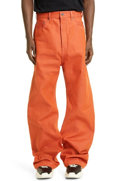 Shop Rick Owens Geth High Waist Wide Leg Jeans In Orange