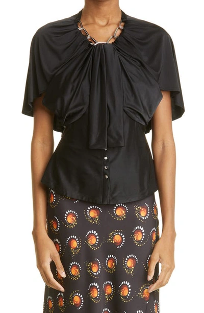 Rabanne Short Sleeves Top In Black