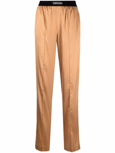Shop Tom Ford Straight Pants In Brown