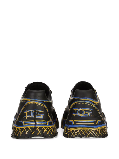 Shop Dolce & Gabbana Graffiti Lace-up Sneakers In Black