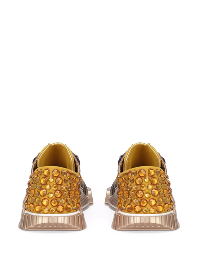 Shop Dolce & Gabbana Logo-patch Embellished Sneakers In Yellow