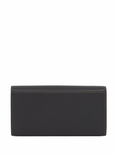Burberry Leather Wallet With Rectangular Shape And Textured Finish In Black