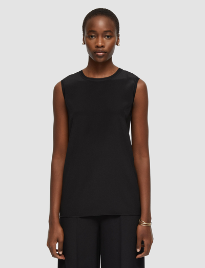 Joseph Womens Slate Bley Sleeveless Silk Blouse In Black