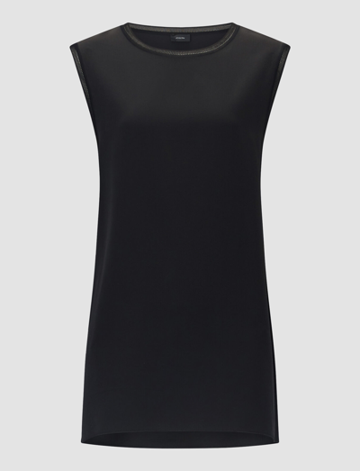 Joseph Womens Slate Bley Sleeveless Silk Blouse In Black