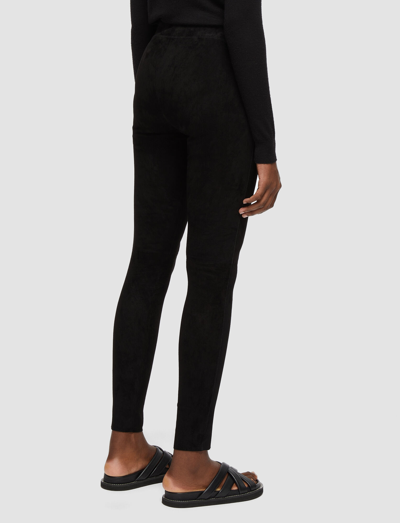 Shop Joseph Suede Stretch Leggings In Black