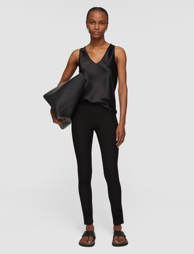 Shop Joseph Gabardine Stretch Leggings In Black