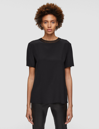 Joseph Silk Crepe De Soie Rubin Blouse In Black