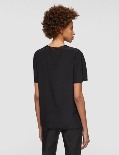 Joseph Silk Crepe De Soie Rubin Blouse In Black