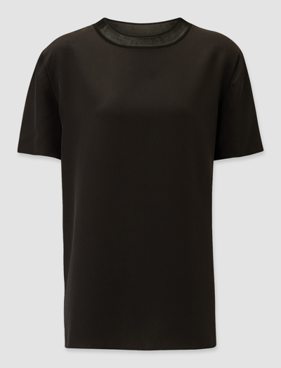 Joseph Silk Crepe De Soie Rubin Blouse In Black