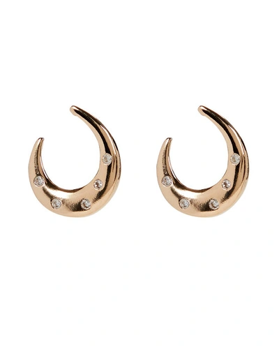 Shop Jordan Road Jewelry Luna Half-moon Hoop Earrings In Gold