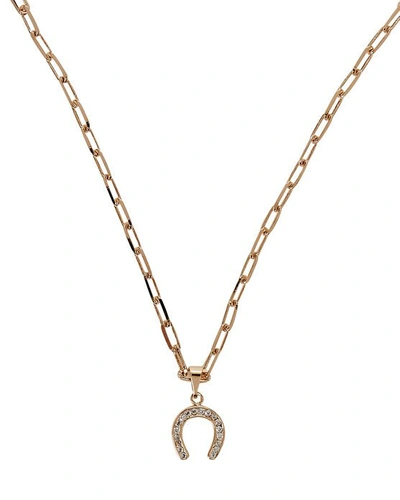 Shop Jordan Road Jewelry Montana Horseshoe Paperclip Chain Necklace In Gold