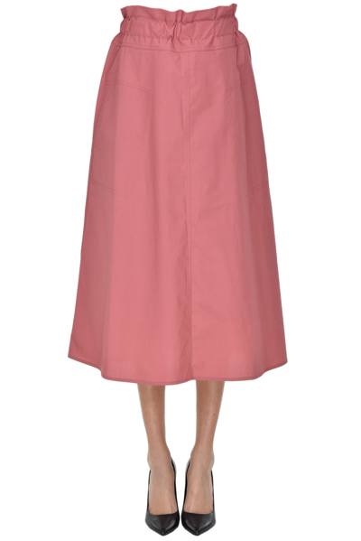 Shop Sofie D'hoore Cotton Midi Skirt In Dark Pink