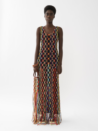 Shop Chloé Sleeveless Net Dress In Multicolor 1