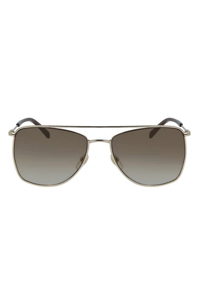 Shop Mcm 58mm Navigator Sunglasses In Shiny Gold