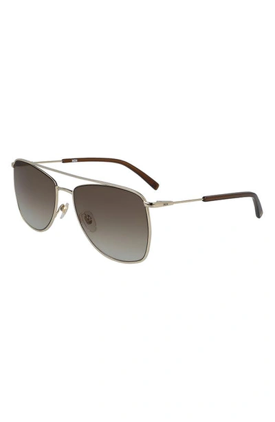 Shop Mcm 58mm Navigator Sunglasses In Shiny Gold