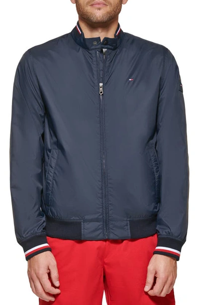 Tommy Hilfiger Loged Patch Bomber Jacket In Yale Navy | ModeSens