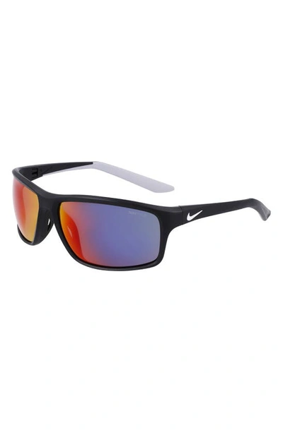 Shop Nike Adrenaline 64mm Rectangular Sunglasses In Matte Black/ Field Tint