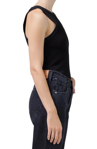 Shop Citizens Of Humanity Isabel Rib Racerback Tank In Black