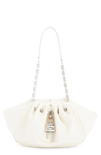 Shop Givenchy Kenny Small Leather Shoulder Bag In Ivory