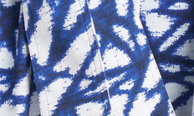 Shop Natori Akira Print Sateen Shirtdress In Blue