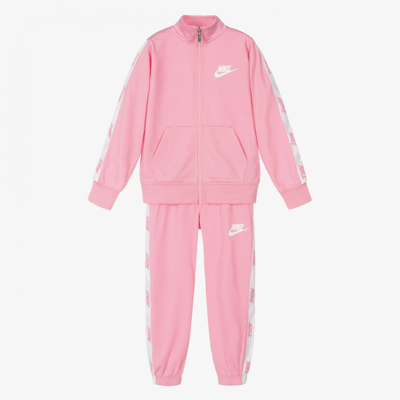 Shop Nike Girls Pink Logo Tracksuit