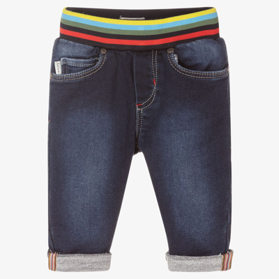 Shop Paul Smith Junior Boys Blue Pull-on Baby Jeans