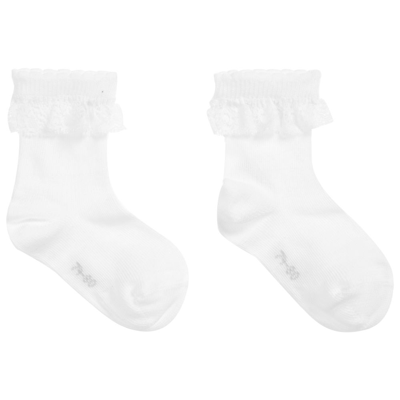 Shop Falke Baby Girls White Lace Socks