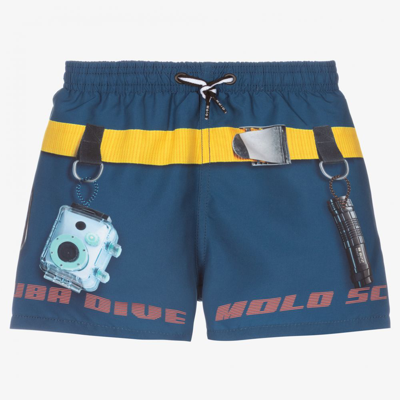 Shop Molo Boys Swim Shorts (upf 50+) In Blue