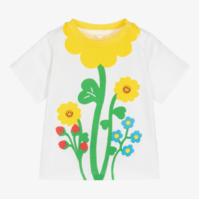 Shop Stella Mccartney Kids Girls White Flower T-shirt