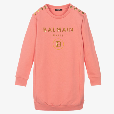 Shop Balmain Girls Teen Pink Sweatshirt Dress