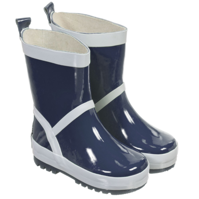 Shop Playshoes Navy Blue Reflective Rain Boots