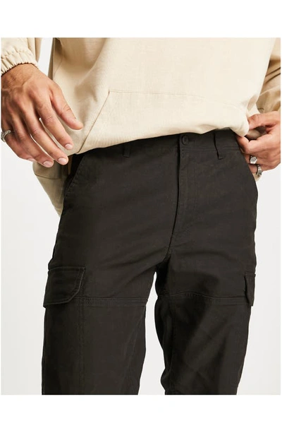 Shop Topman Stretch Cotton Skinny Cargo Joggers In Black