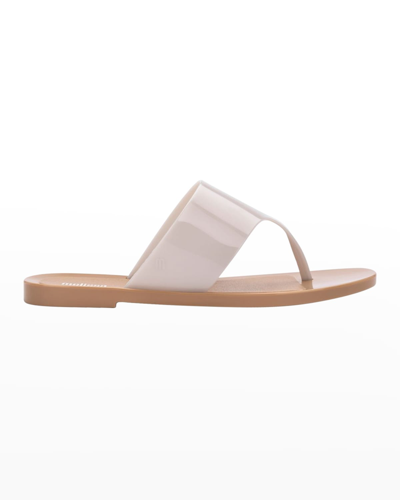 Shop Melissa Essential Chic Jelly Thong Sandals In Beige