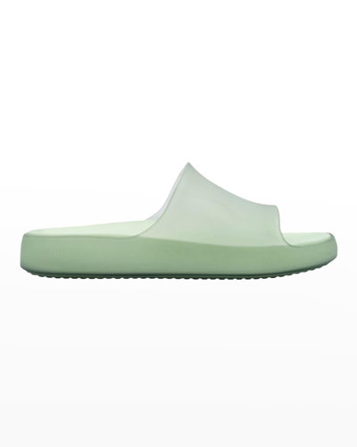 Shop Melissa Cloud Jelly Flat Pool Sandals In Green